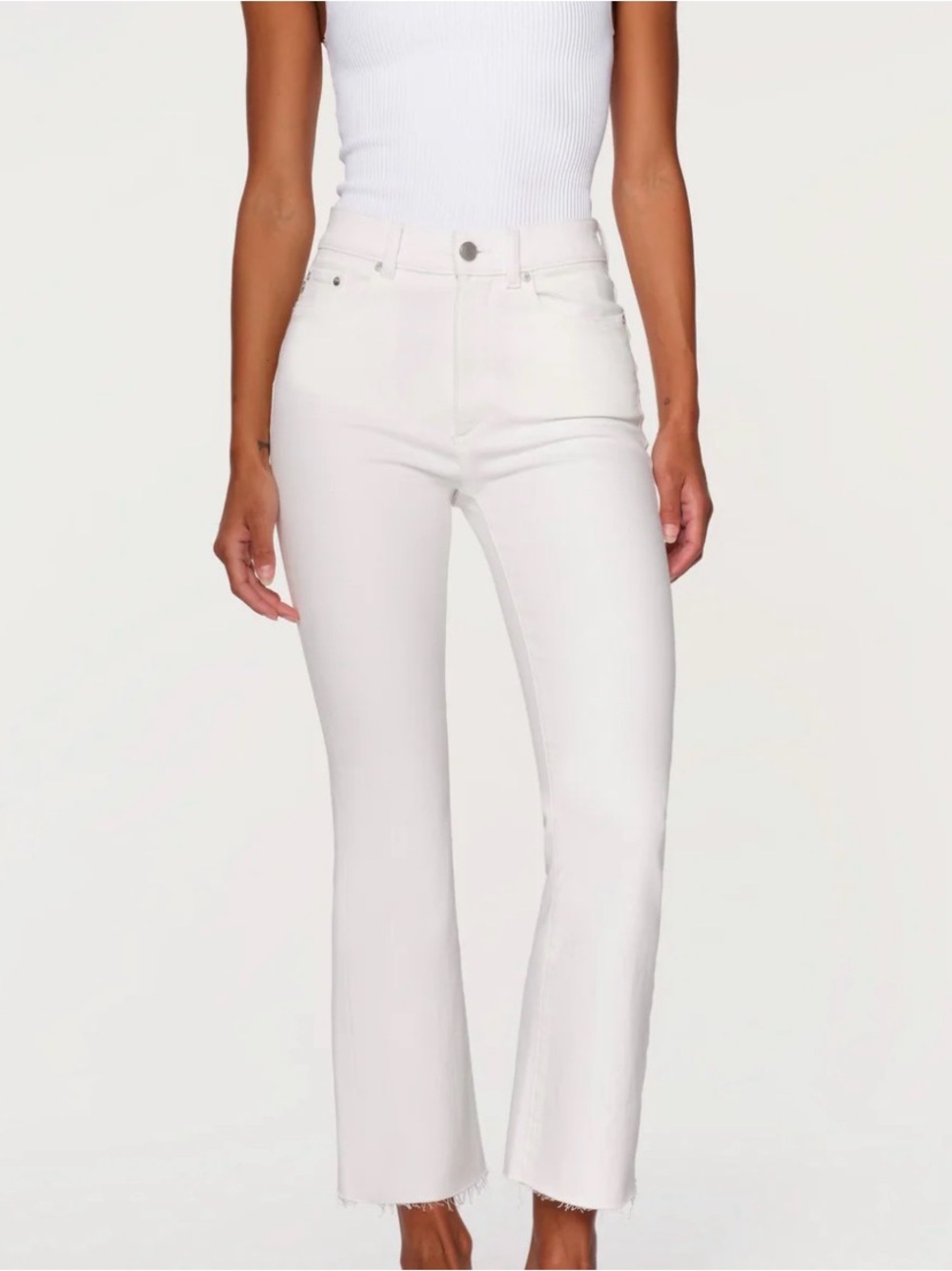 DL1961 Bridget Boot High Rise Instasculpt Crop White Jeans, 28 - Picture 2 of 5